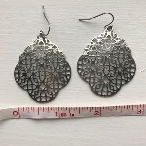 Boho wedding silver earrings